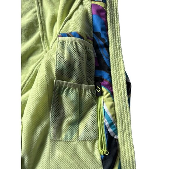 Athleta Womens Sz S Purple Blue Yellow Swirl Zip Hooded Fleece Lined Jacket - Picture 8 of 15
